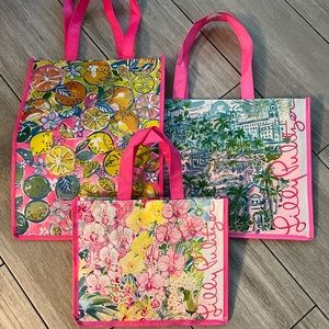 Lilly Pulitzer set of three reusable bags